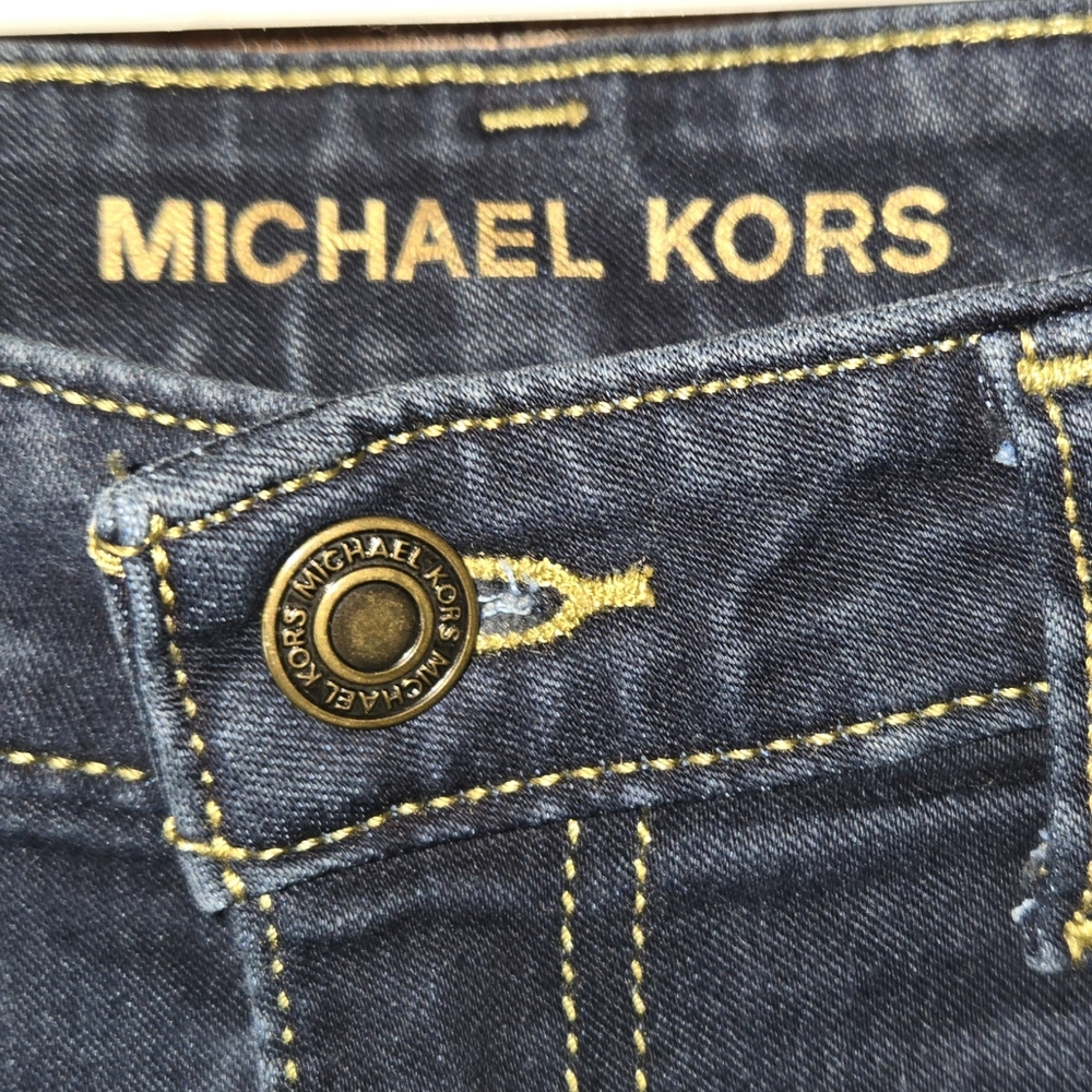 Michael Kors Izzy Cropped Skinny 5 Pocket Dark Wash Jeans sz 12 - Picture 2 of 5